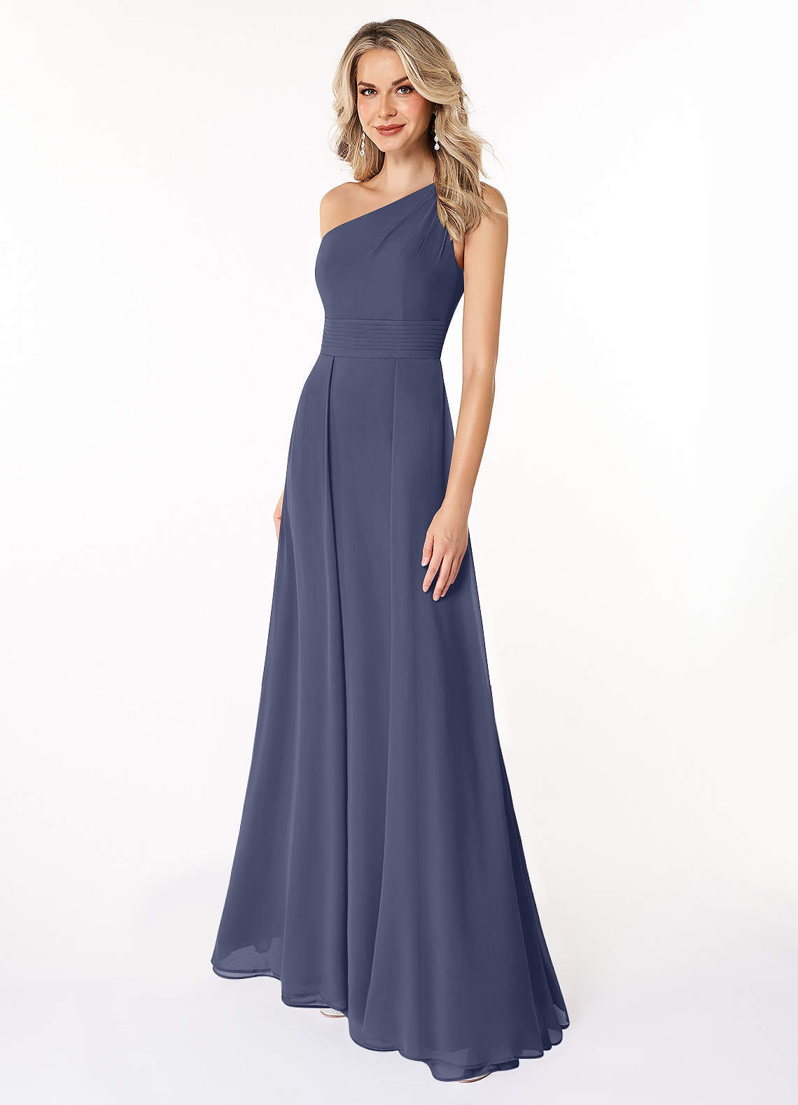 elyessen Dallas Black A-Line One Shoulder Chiffon Dress 3