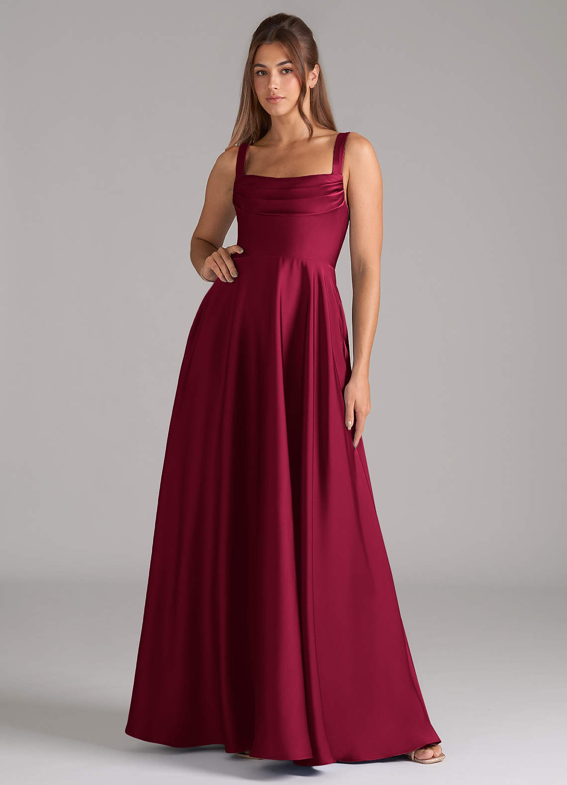 elyessen Shaude Black A-Line Pleated Stretch Satin Dress 6