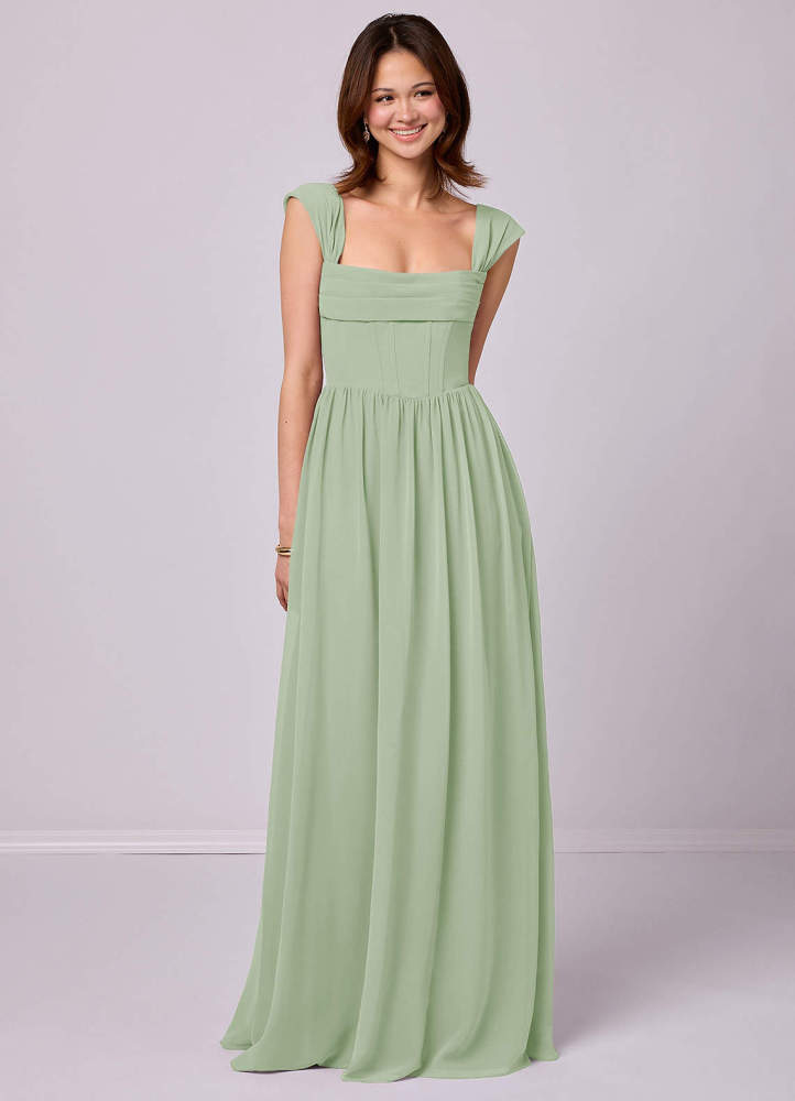 Sky Blue A-Line Corset Chiffon Dress Sky Blue 1