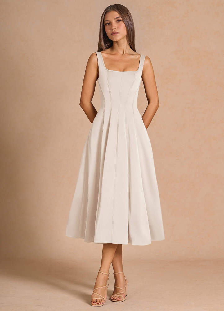 Nolia Cream Midi Dress