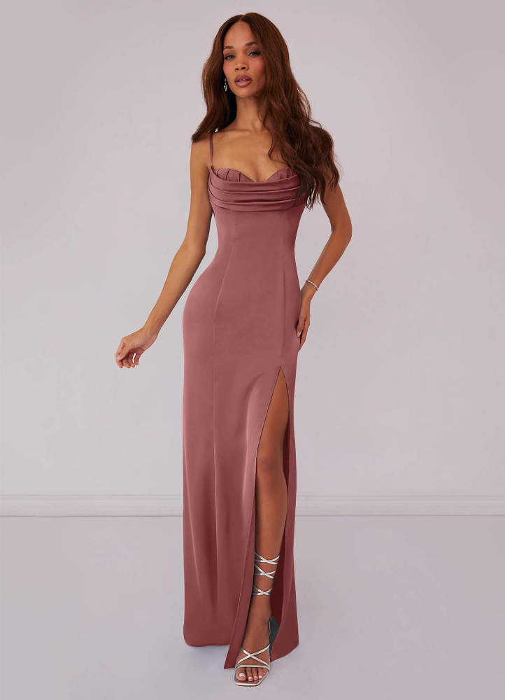 Black Mermaid Corset Stretch Satin Dress black 3