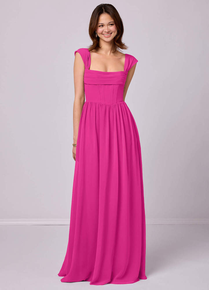Sky Blue A-Line Corset Chiffon Dress Sky Blue 3