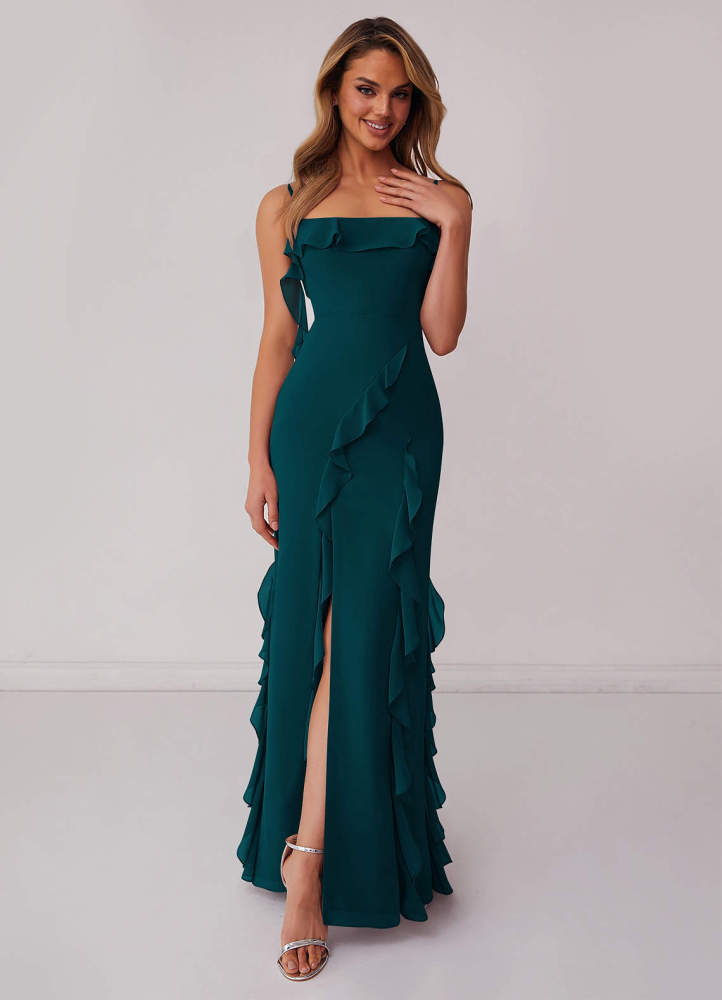 Sky Blue Sheath Bow Chiffon Dress Sky Blue 1