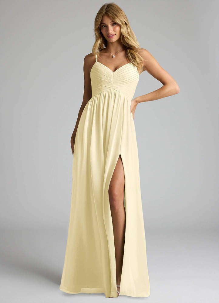 elyessen Alia Sky Blue A-Line Pleated Chiffon Dress 7