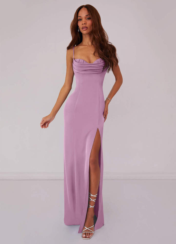 Black Mermaid Corset Stretch Satin Dress black 3