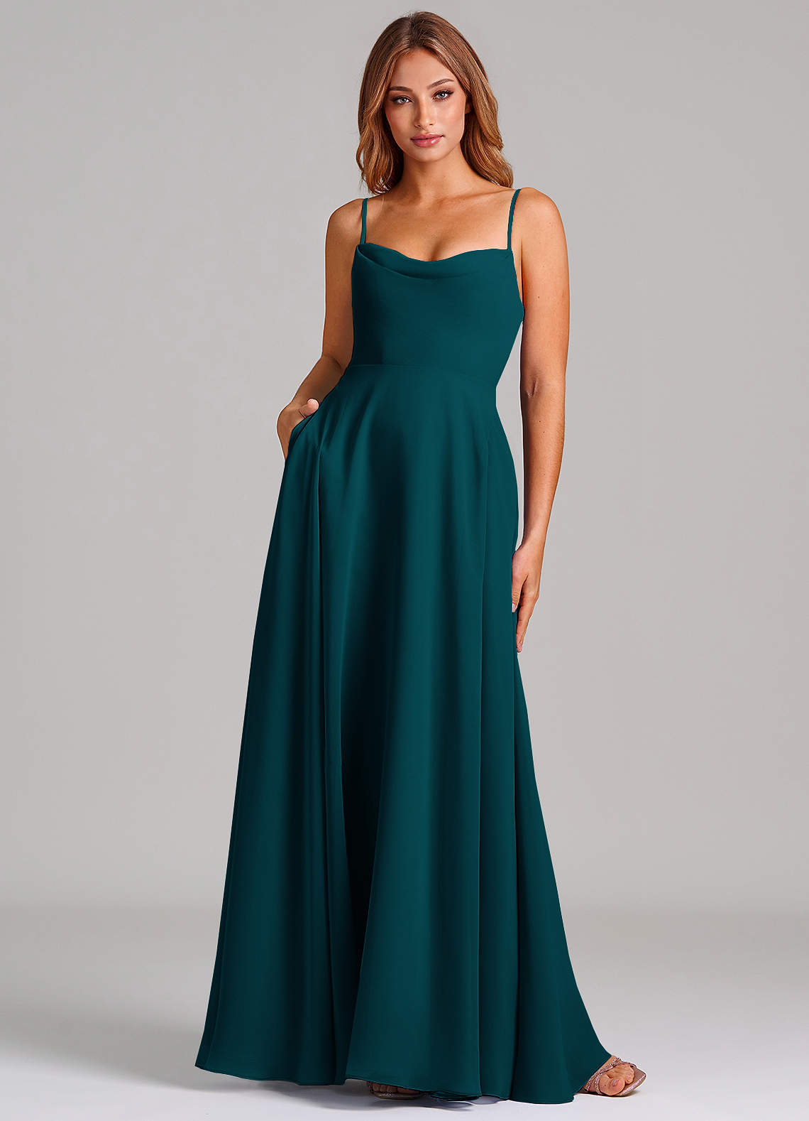 elyessen Elle Dusty Sage A-Line Pleated Chiffon Dress 2