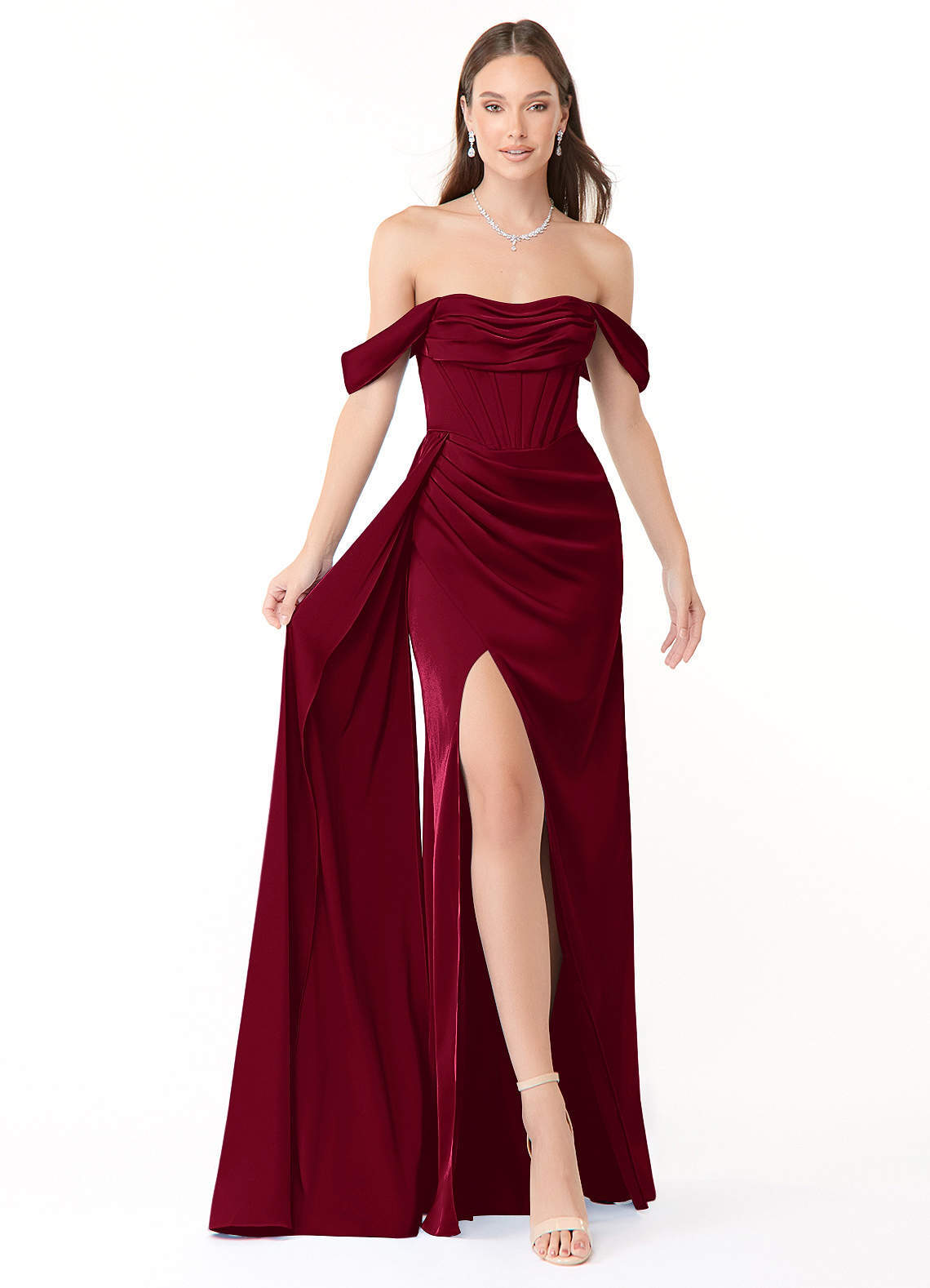 elyessen Amyra Black Mermaid Off the Shoulder Stretch Satin Convertible Dress 6