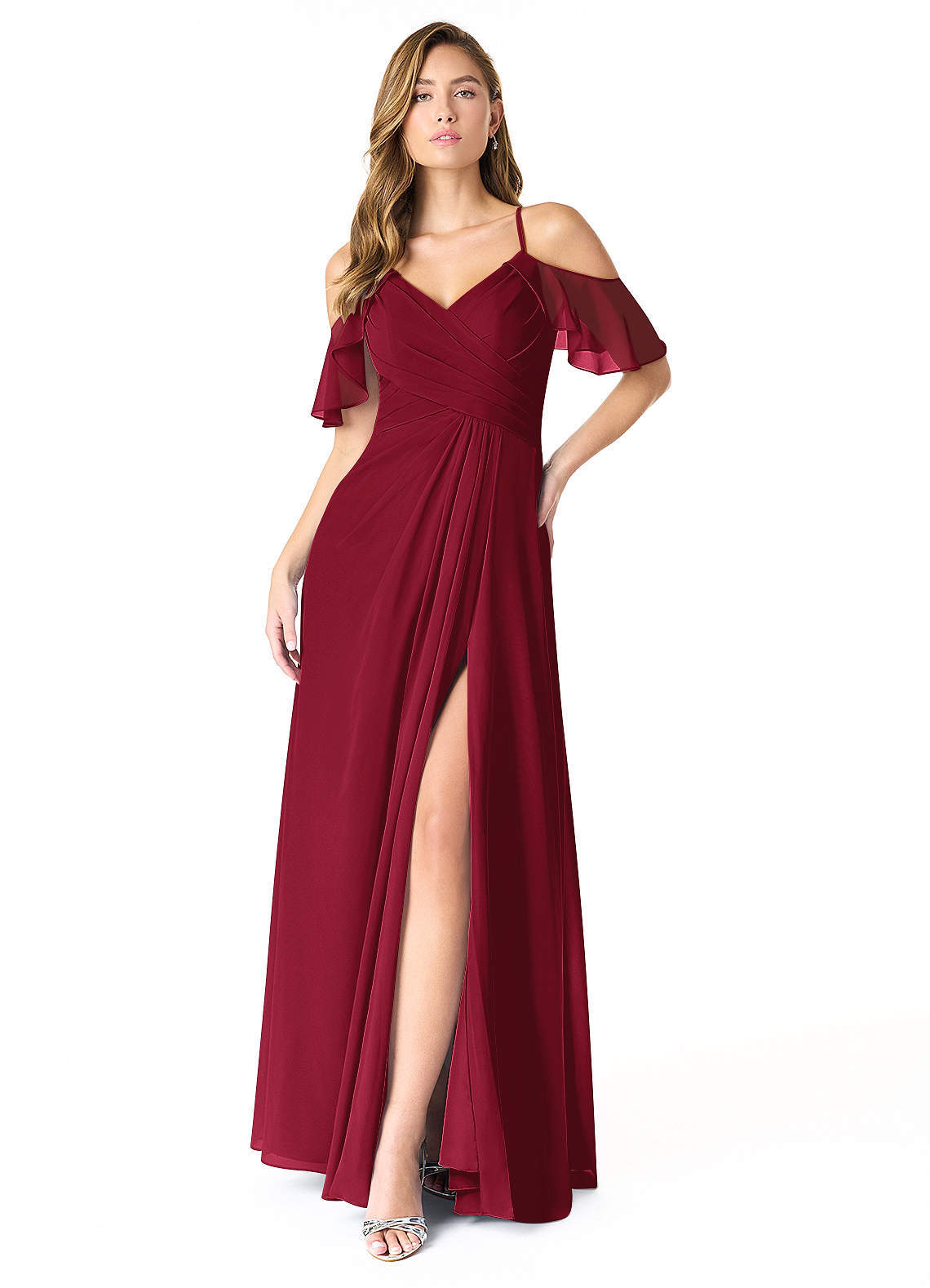 elyessen Dakota Dusty Sage A-Line V-Neck Pleated Chiffon Dress 5