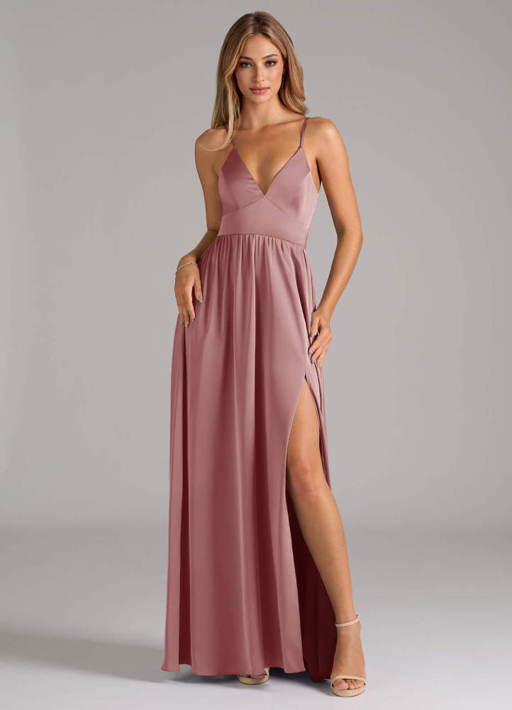 elyessen Aaida Dusty Sage A-Line Corset Stretch Satin Dress 4