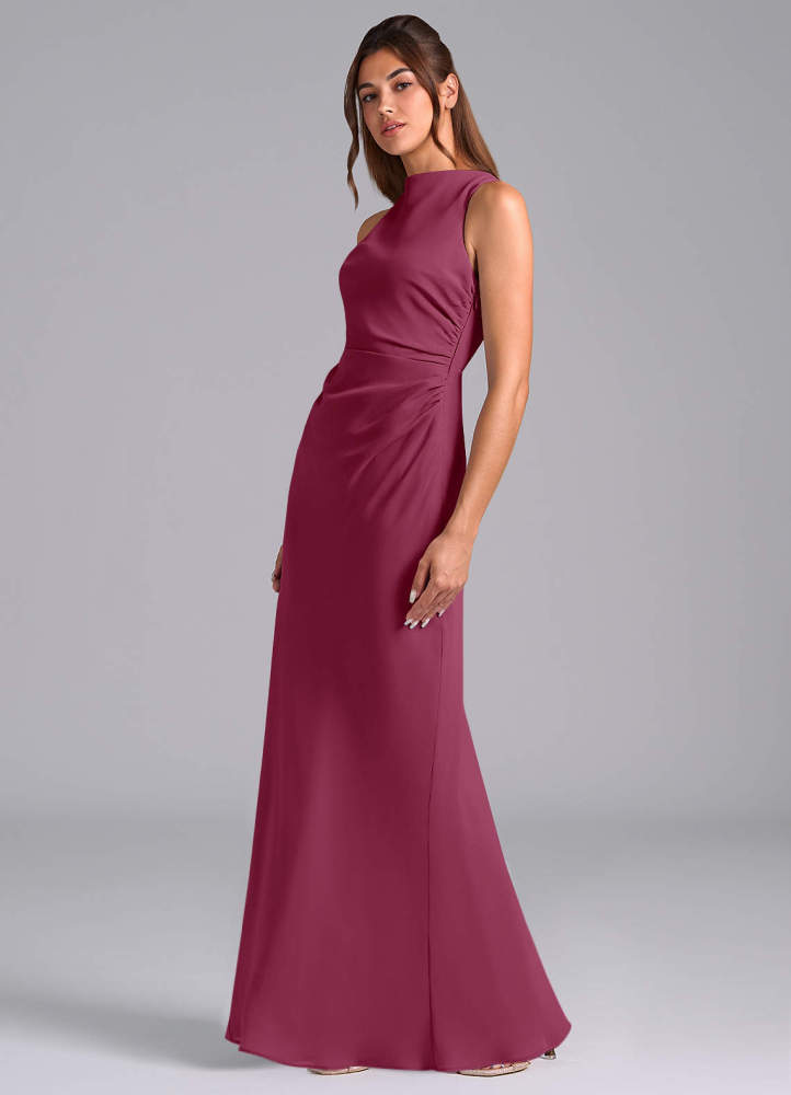 elyessen Evadne Sky Blue Sheath Pleated Chiffon Dress 6