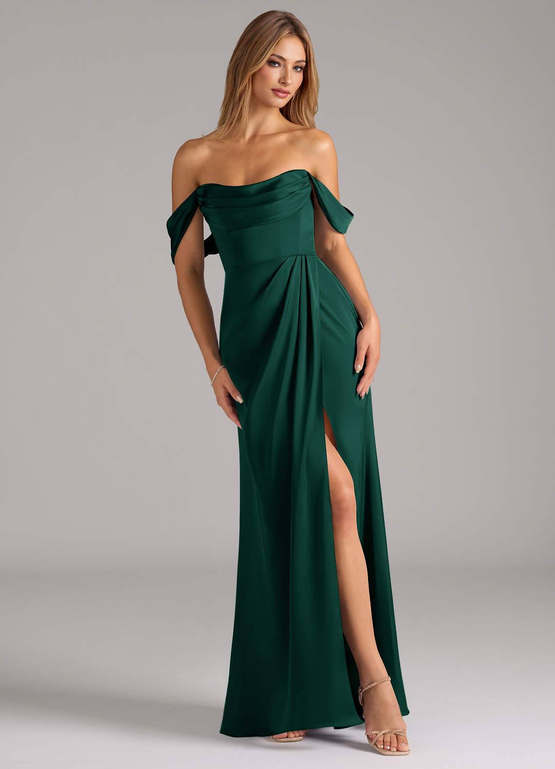elyessen Johana Black Mermaid Off the Shoulder Stretch Satin Convertible Dress 2