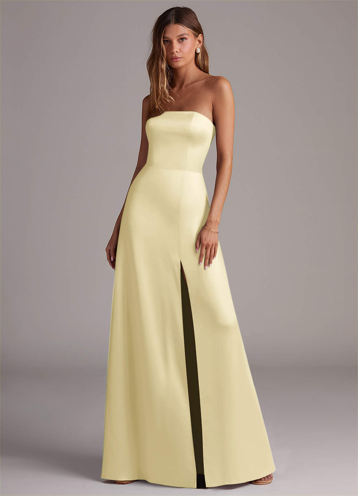 elyessen Wren Black A-Line Strapless Stretch Satin Convertible Dress 6