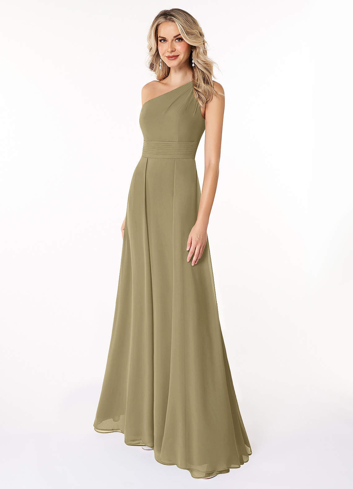 elyessen Dallas Black A-Line One Shoulder Chiffon Dress 1