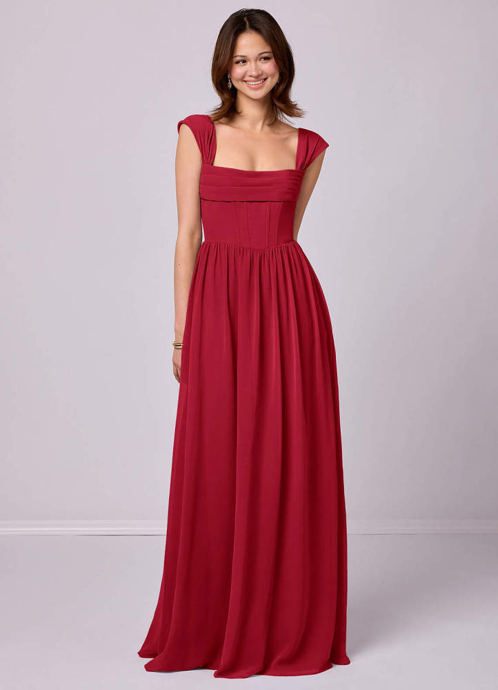 Sky Blue A-Line Corset Chiffon Dress Sky Blue 5