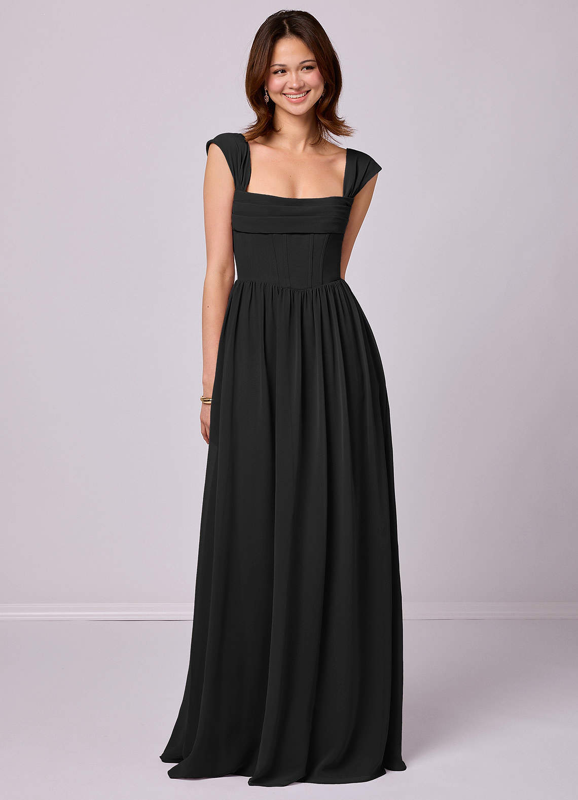Sky Blue A-Line Corset Chiffon Dress Sky Blue 6