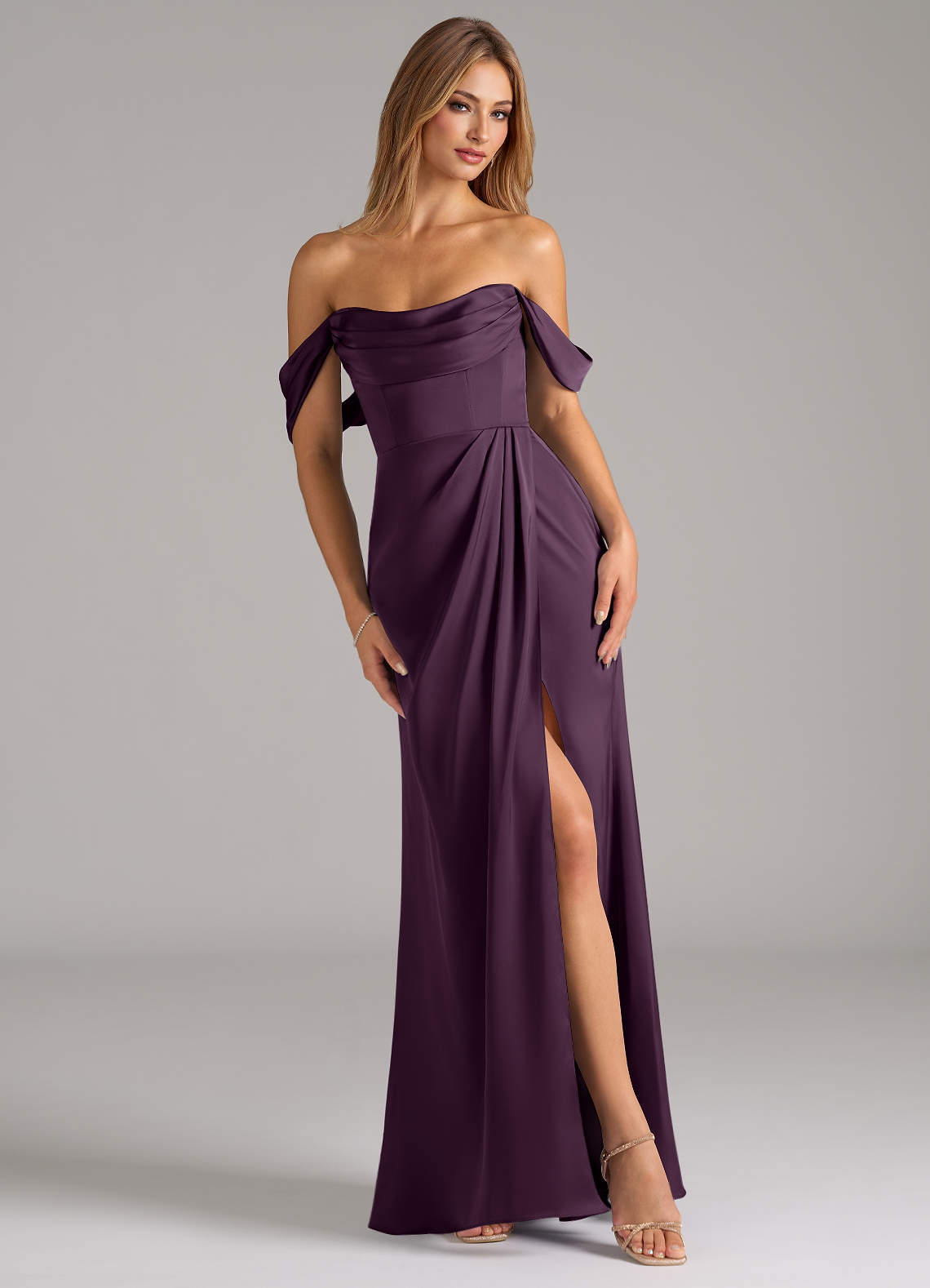 elyessen Johana Black Mermaid Off the Shoulder Stretch Satin Convertible Dress 5