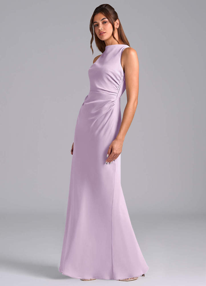 elyessen Evadne Sky Blue Sheath Pleated Chiffon Dress 5