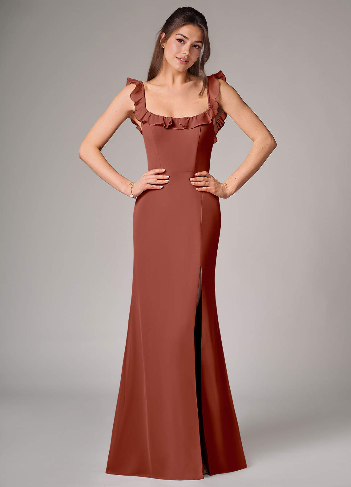 elyessen Callie Sky Blue Mermaid Side Slit Chiffon Convertible Dress 6