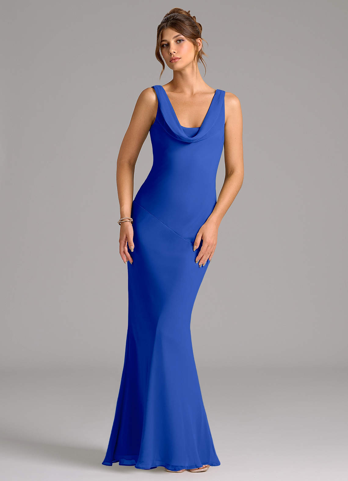 elyessen Rylina Sky Blue Mermaid Pleated Chiffon Dress 3