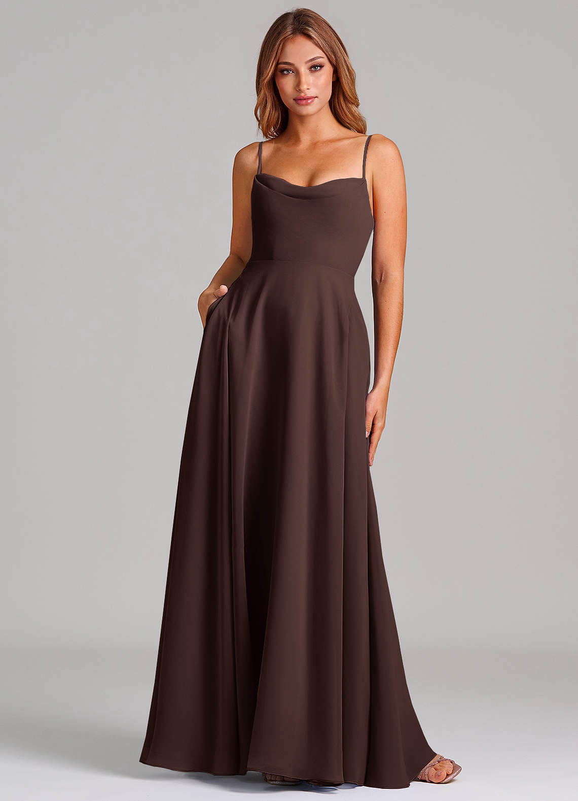 elyessen Elle Dusty Sage A-Line Pleated Chiffon Dress 7