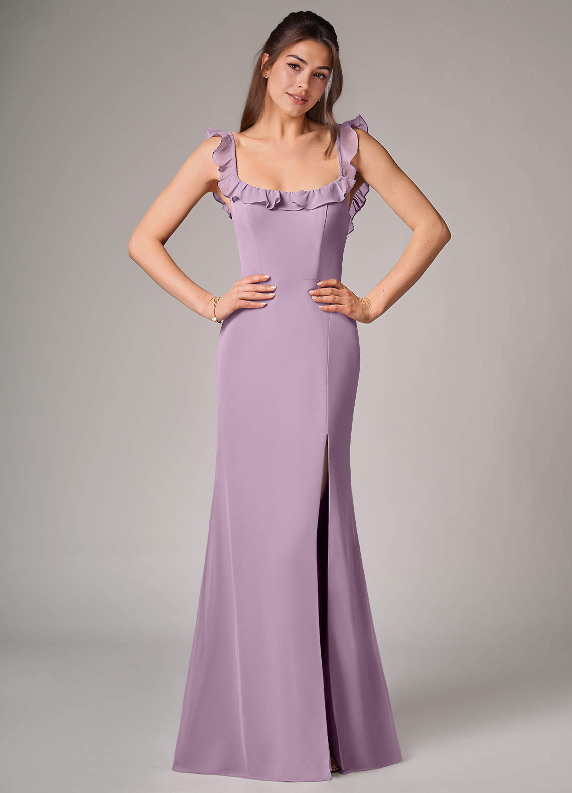 elyessen Callie Sky Blue Mermaid Side Slit Chiffon Convertible Dress 4