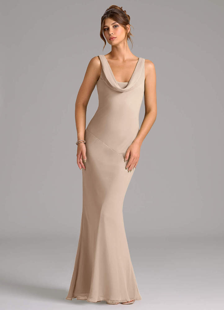elyessen Rylina Sky Blue Mermaid Pleated Chiffon Dress 7