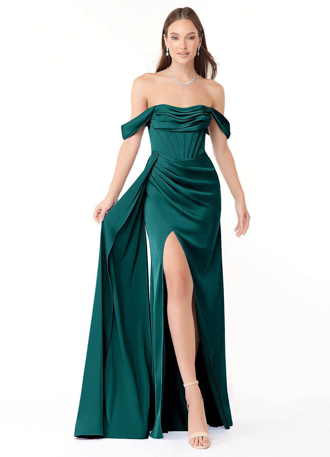 elyessen Amyra Black Mermaid Off the Shoulder Stretch Satin Convertible Dress 2