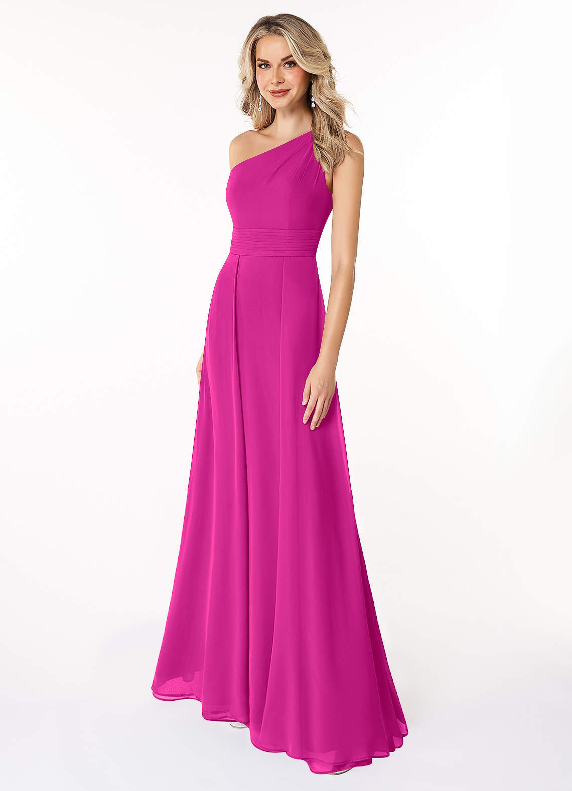 elyessen Dallas Black A-Line One Shoulder Chiffon Dress 4