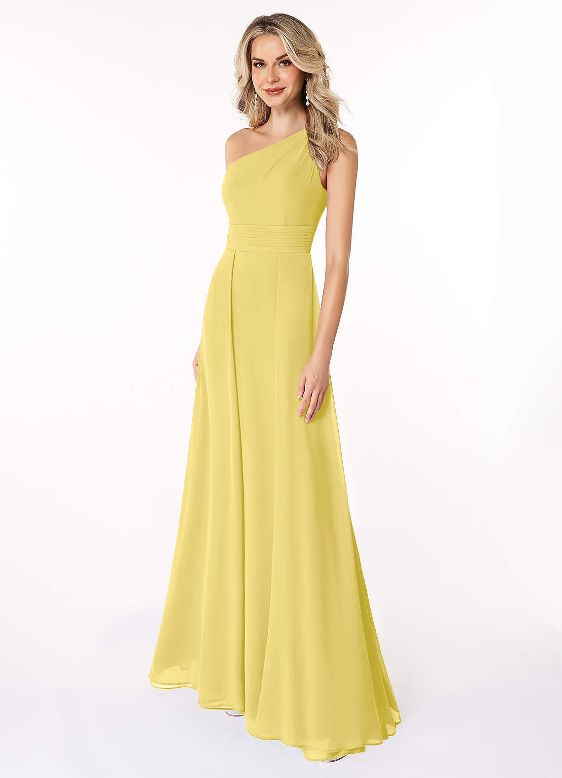 elyessen Dallas Black A-Line One Shoulder Chiffon Dress 7
