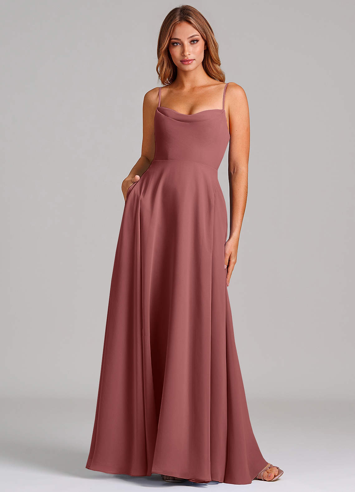 elyessen Elle Dusty Sage A-Line Pleated Chiffon Dress 4