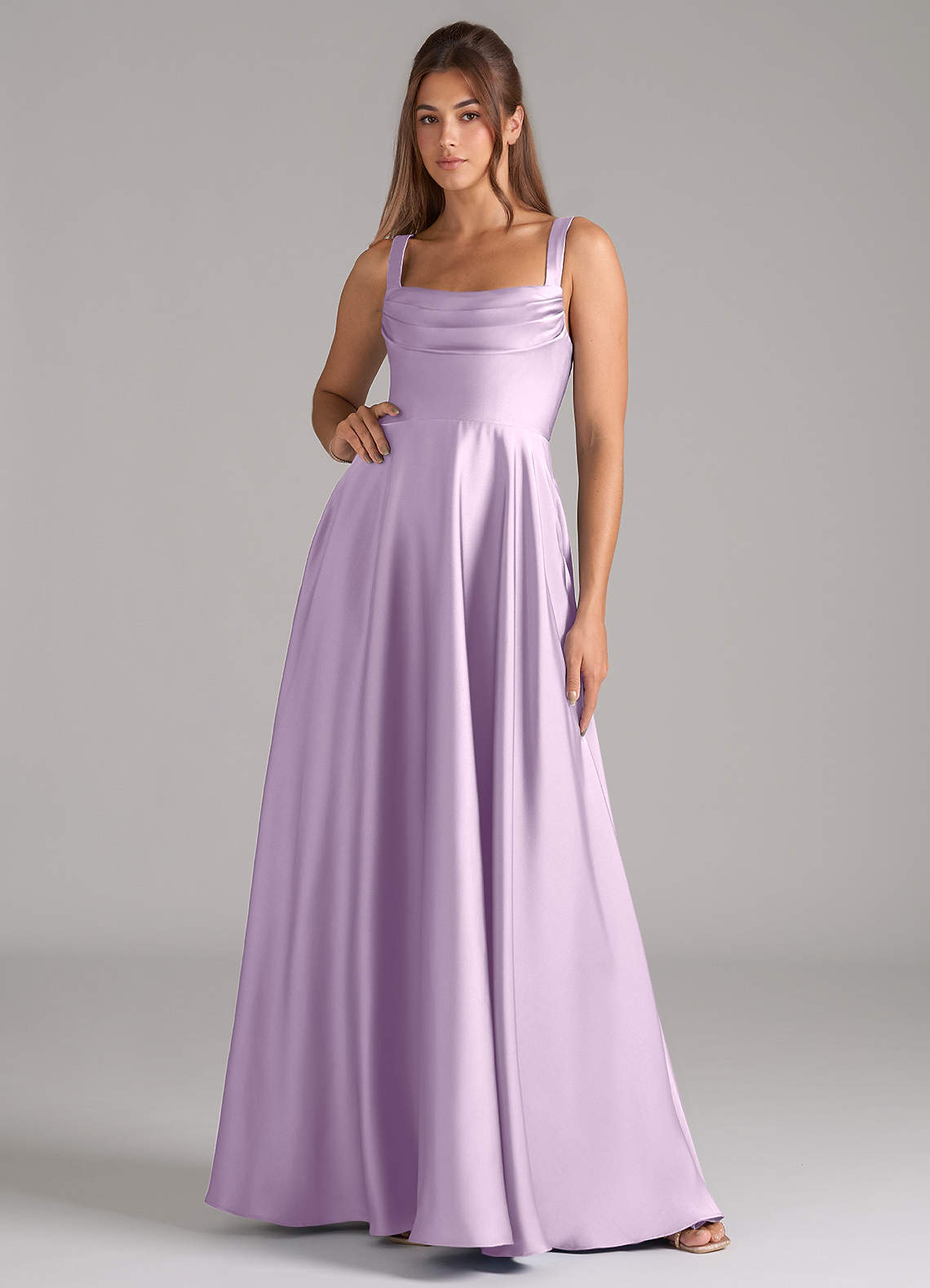 elyessen Shaude Black A-Line Pleated Stretch Satin Dress 4