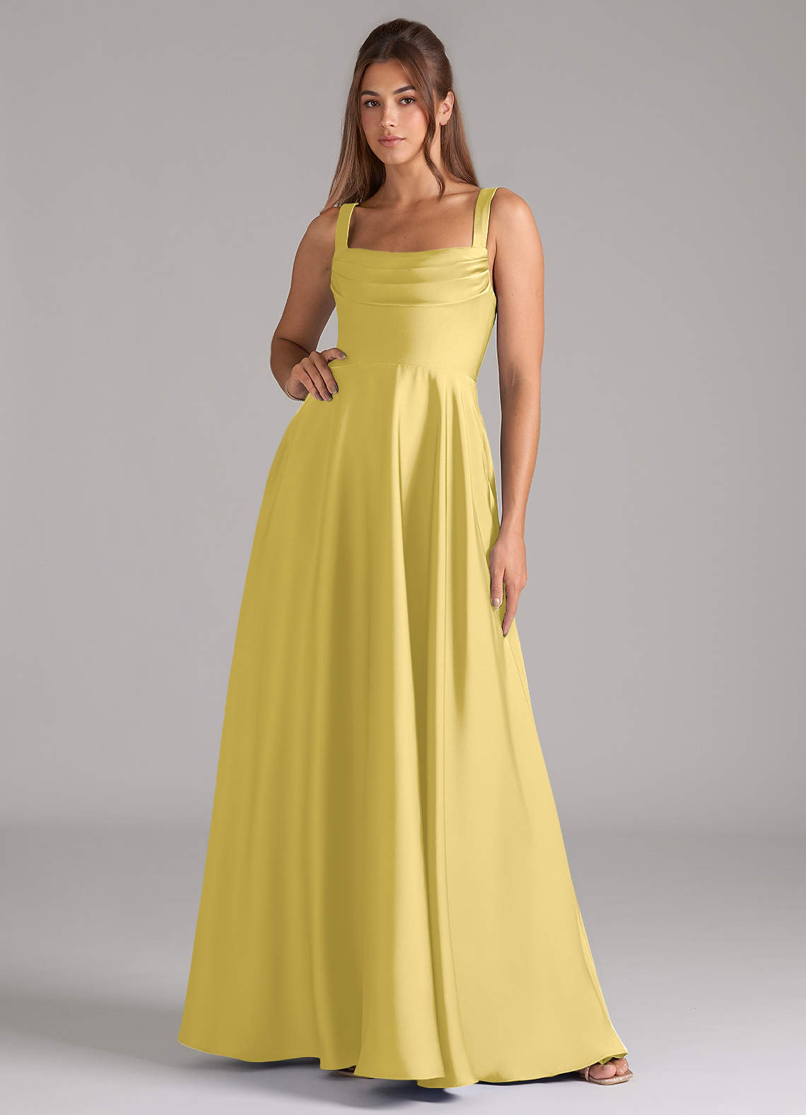 elyessen Shaude Black A-Line Pleated Stretch Satin Dress 7