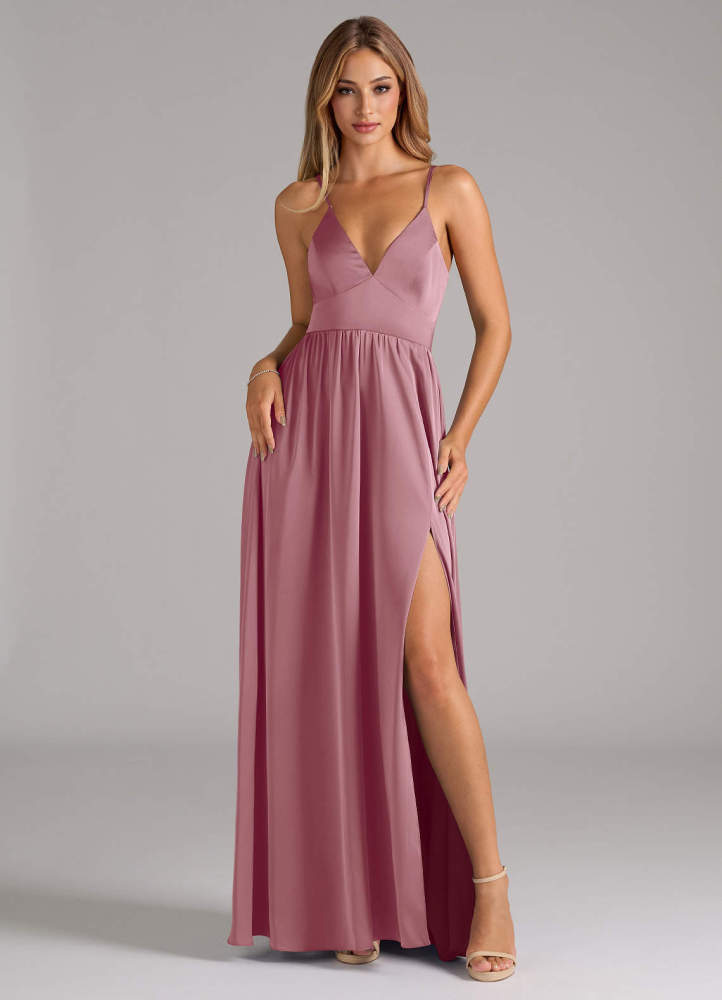 elyessen Aaida Dusty Sage A-Line Corset Stretch Satin Dress 5