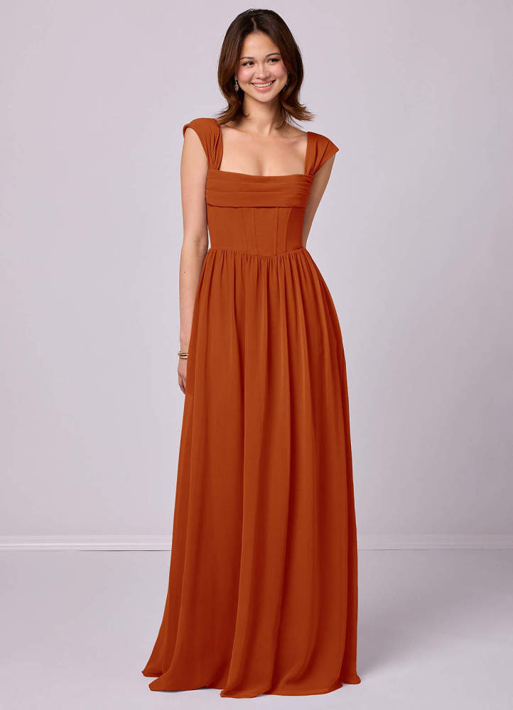 Sky Blue A-Line Corset Chiffon Dress Sky Blue 5