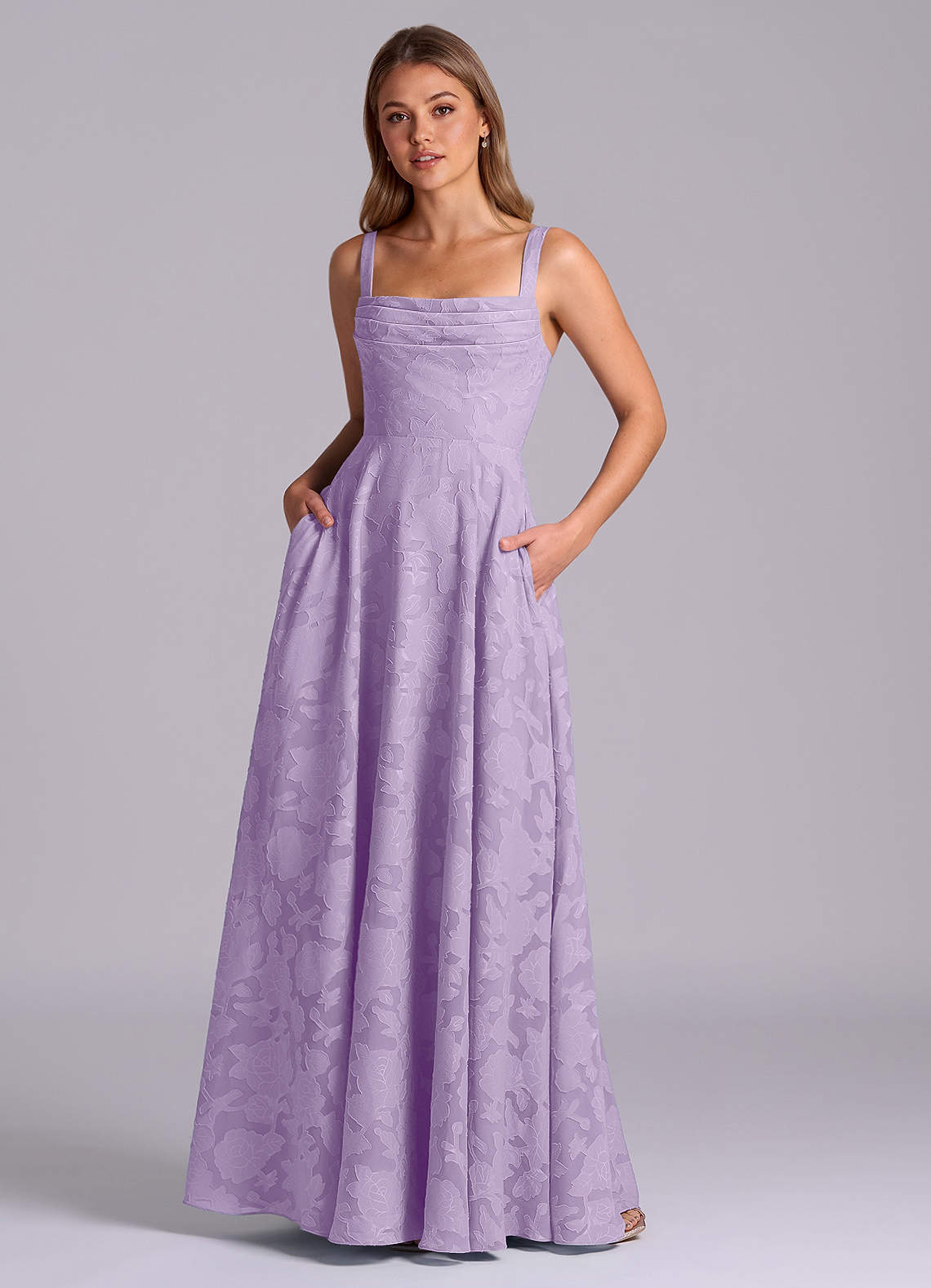 elyessen Shaude Sky Blue A-Line Pleated Floral Burnout Dress 2