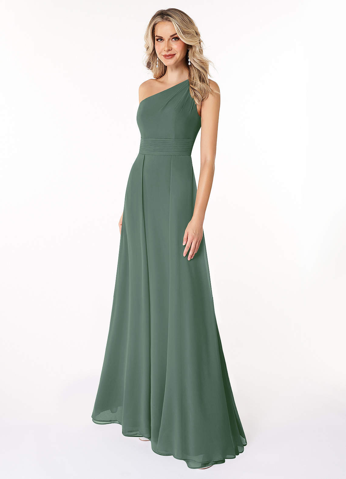elyessen Dallas Black A-Line One Shoulder Chiffon Dress 1