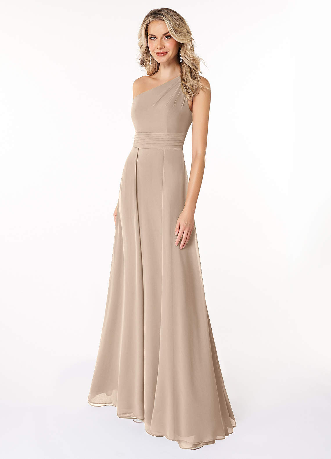 elyessen Dallas Black A-Line One Shoulder Chiffon Dress 7