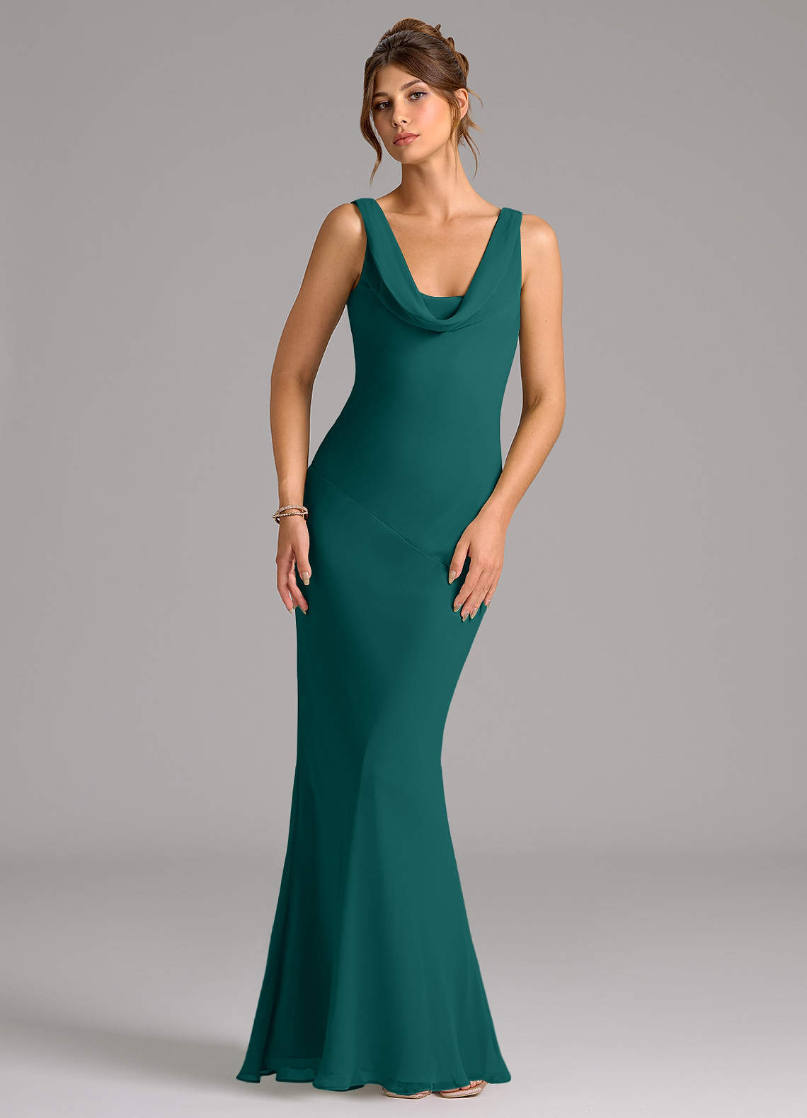 elyessen Rylina Sky Blue Mermaid Pleated Chiffon Dress 2