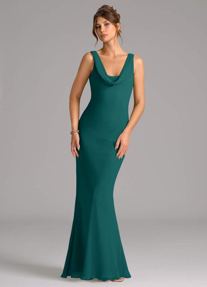 elyessen Rylina Sky Blue Mermaid Pleated Chiffon Dress 2