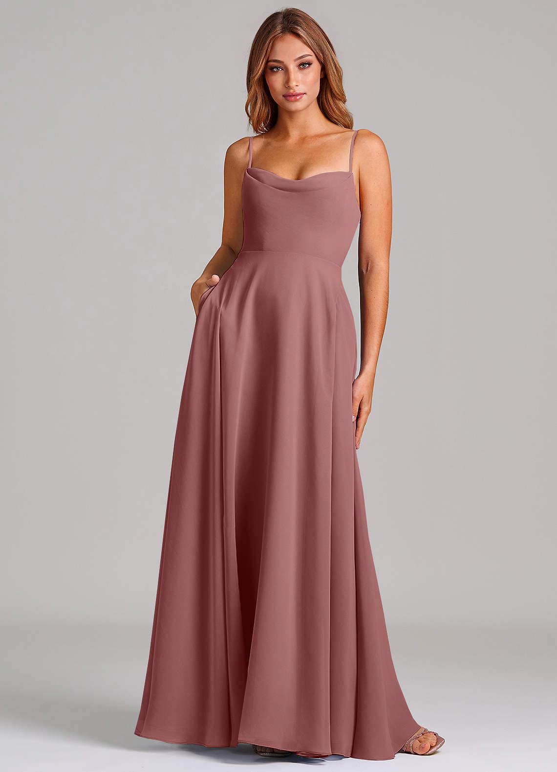 elyessen Elle Dusty Sage A-Line Pleated Chiffon Dress 4