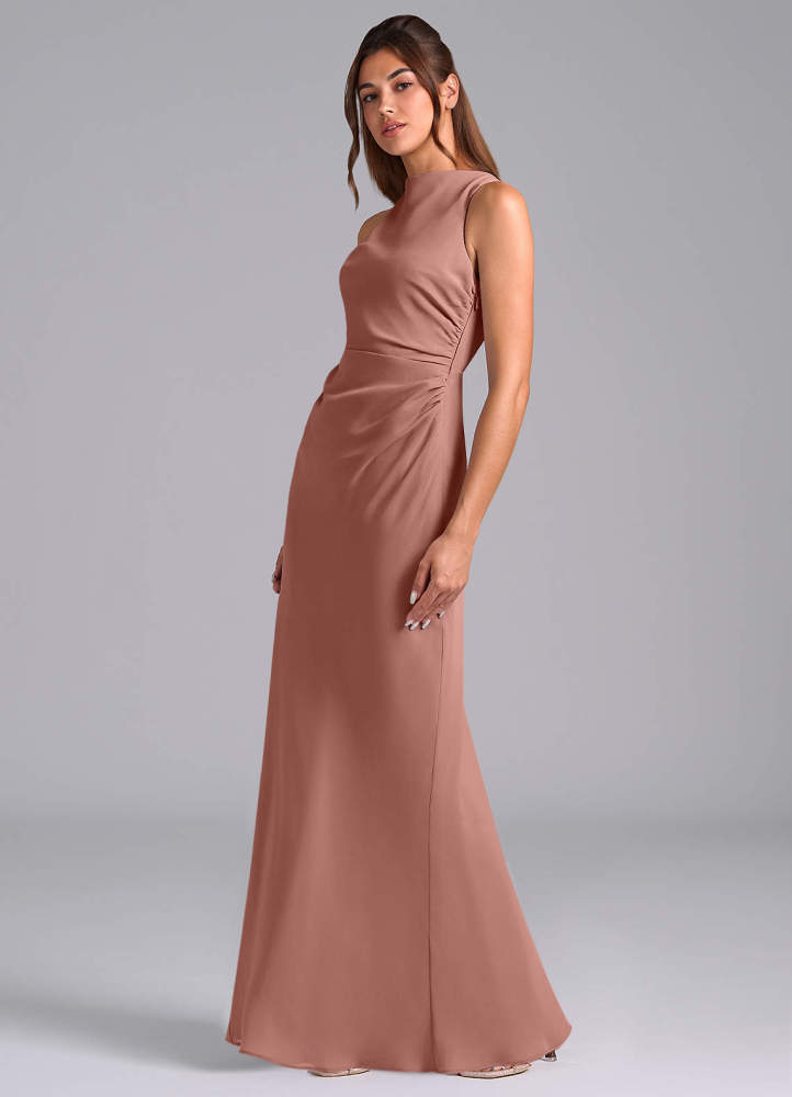 elyessen Evadne Sky Blue Sheath Pleated Chiffon Dress 8