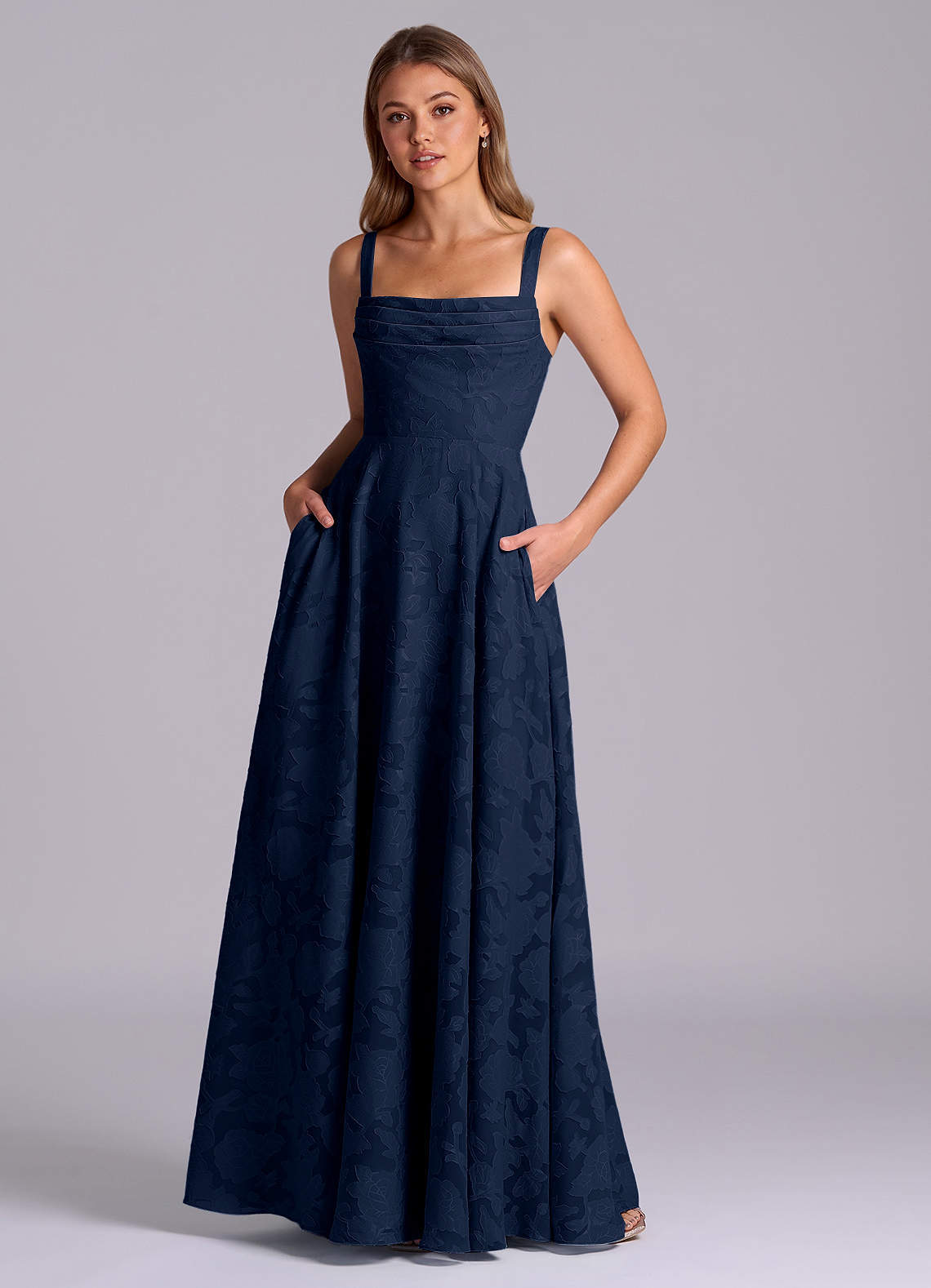 elyessen Shaude Sky Blue A-Line Pleated Floral Burnout Dress 2