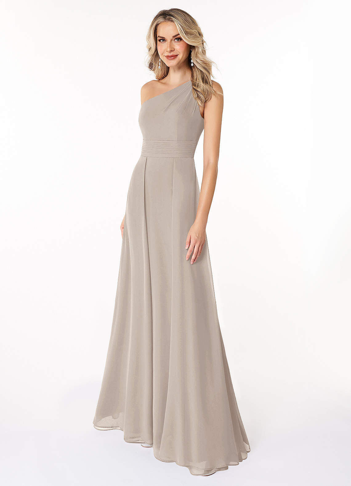 elyessen Dallas Black A-Line One Shoulder Chiffon Dress 8