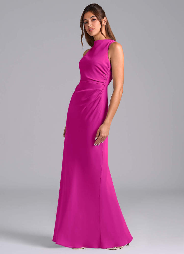 elyessen Evadne Sky Blue Sheath Pleated Chiffon Dress 4