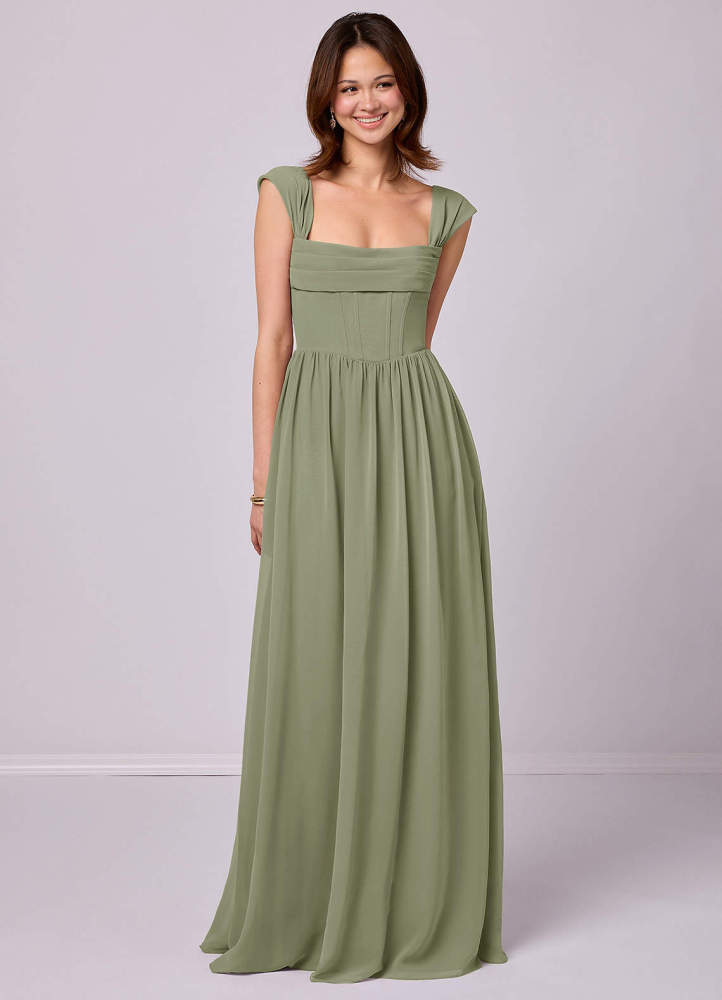 Sky Blue A-Line Corset Chiffon Dress Sky Blue 1