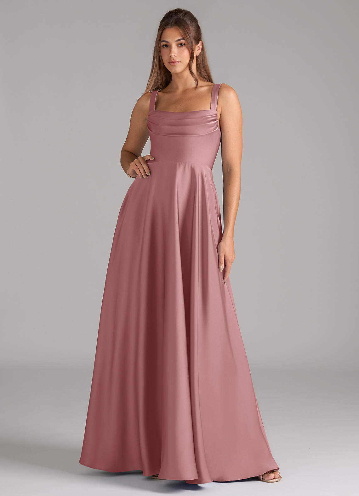 elyessen Shaude Black A-Line Pleated Stretch Satin Dress 4