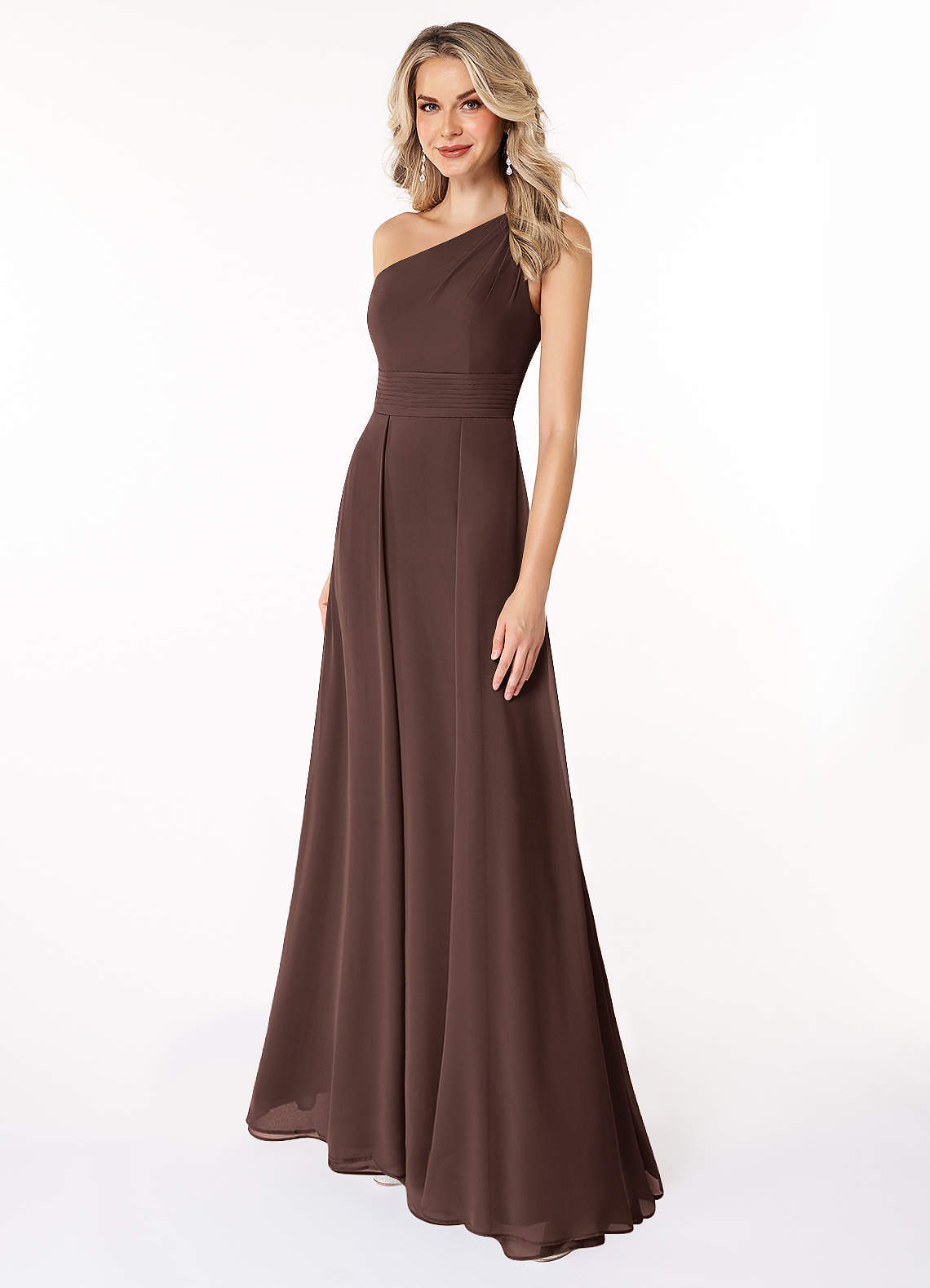 elyessen Dallas Black A-Line One Shoulder Chiffon Dress 7