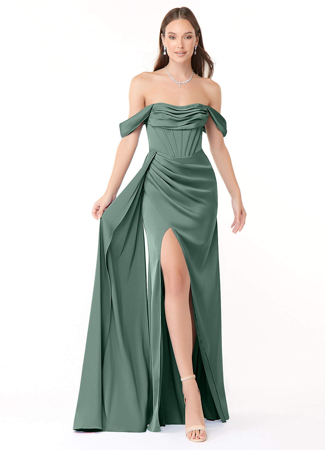 elyessen Amyra Black Mermaid Off the Shoulder Stretch Satin Convertible Dress 1