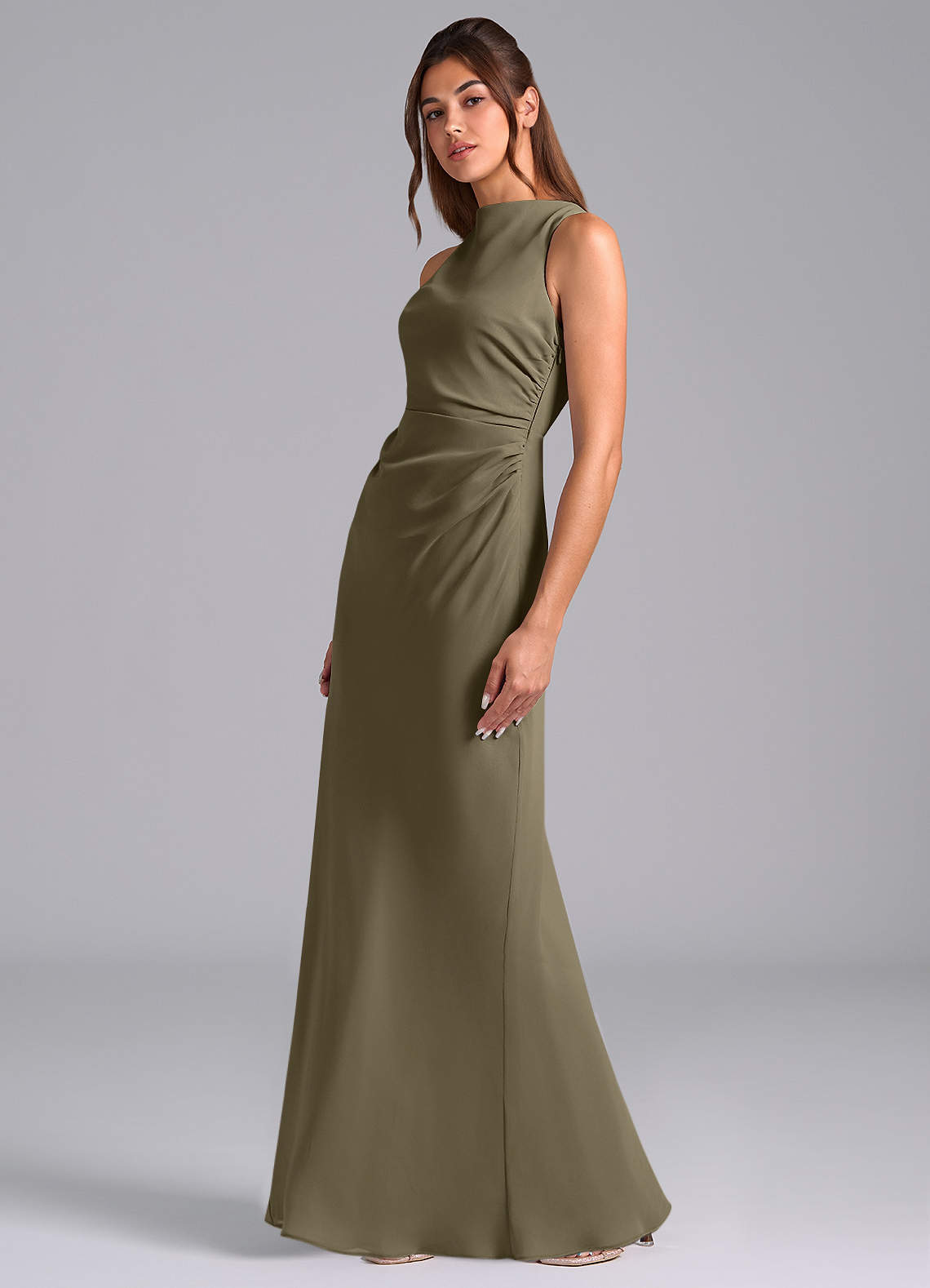 elyessen Evadne Sky Blue Sheath Pleated Chiffon Dress 2