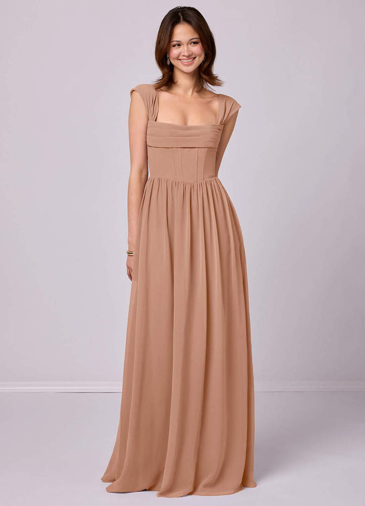 Sky Blue A-Line Corset Chiffon Dress Sky Blue 3